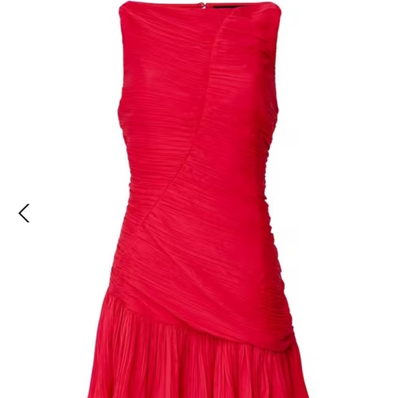 French Connection Althea Satin Sleeveless Draped Mini Dress, Azalea - Picture 5 of 17